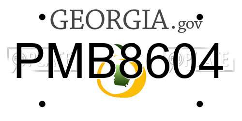 PMB8604 Georgia License Plate