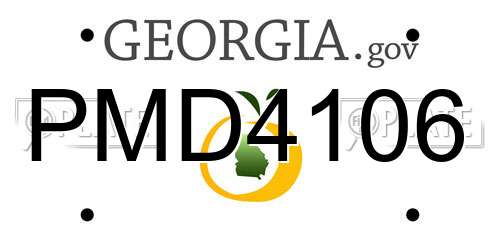 PMD4106 Georgia License Plate