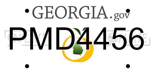 PMD4456 Georgia License Plate