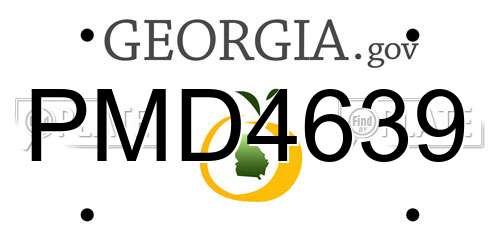 PMD4639 Georgia License Plate