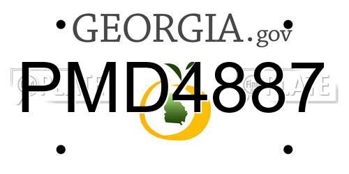 PMD4887 Georgia License Plate