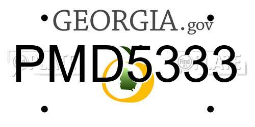 PMD5333 Georgia License Plate