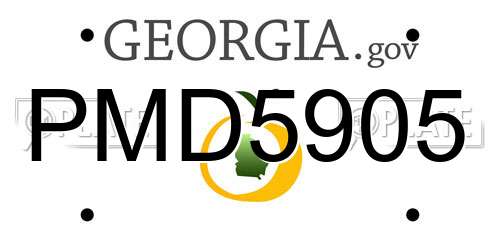 PMD5905 Georgia License Plate