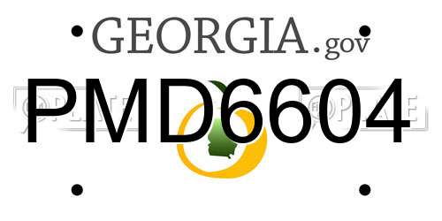 PMD6604 Georgia License Plate