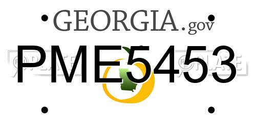 PME5453 Georgia License Plate