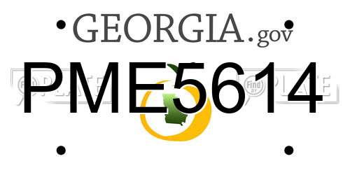 PME5614 Georgia License Plate