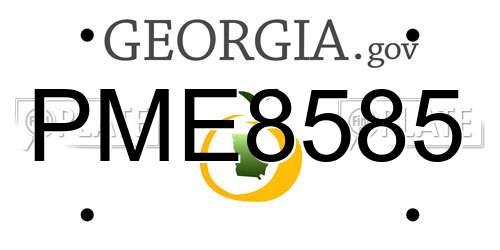 PME8585 Georgia License Plate