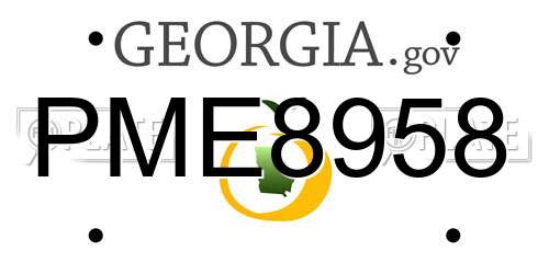 PME8958 Georgia License Plate