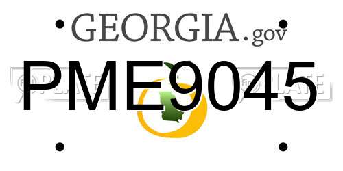 PME9045 Georgia License Plate
