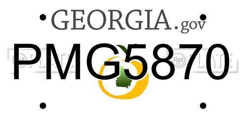 PMG5870 Georgia License Plate