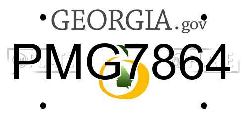 PMG7864 Georgia License Plate