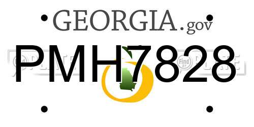 PMH7828 Georgia License Plate
