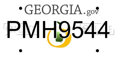 PMH9544 Georgia License Plate