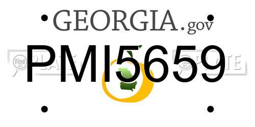 PMI5659 Georgia License Plate