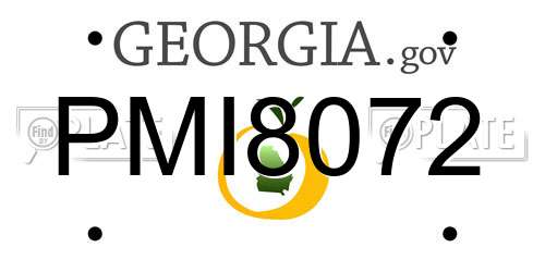 PMI8072 Georgia License Plate