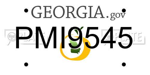 PMI9545 Georgia License Plate