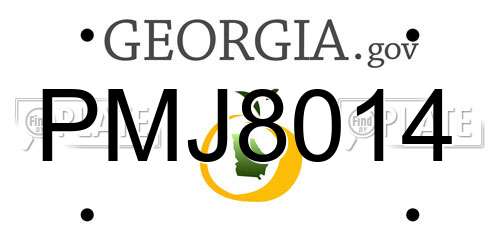 PMJ8014 Georgia License Plate
