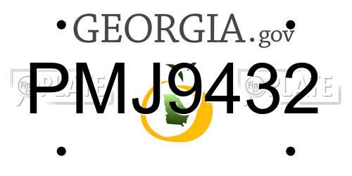 PMJ9432 Georgia License Plate