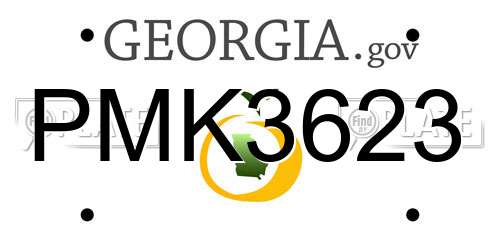 PMK3623 Georgia License Plate