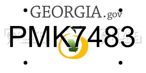 PMK7483 Georgia License Plate