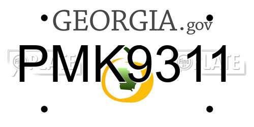 PMK9311 Georgia License Plate
