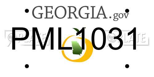 PML1031 Georgia License Plate