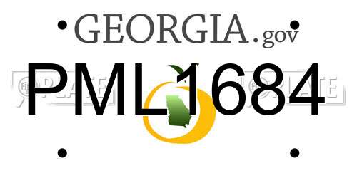 PML1684 Georgia License Plate