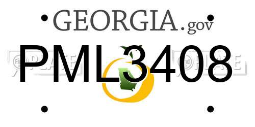 PML3408 Georgia License Plate