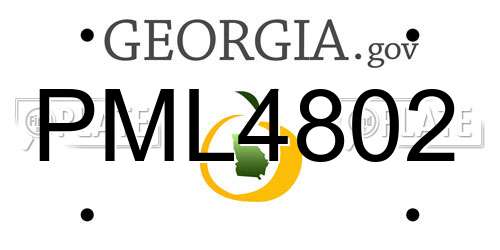 PML4802 Georgia License Plate