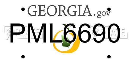 PML6690 Georgia License Plate