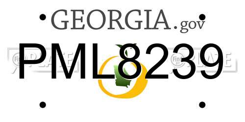 PML8239 Georgia License Plate