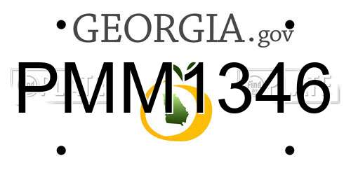 PMM1346 Georgia License Plate