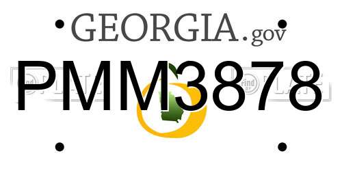 PMM3878 Georgia License Plate