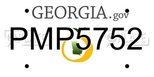 PMP5752 Georgia License Plate