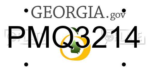 PMQ3214 Georgia License Plate