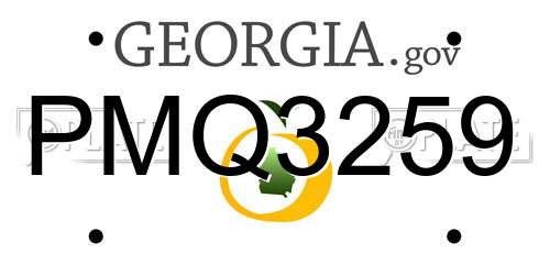 PMQ3259 Georgia License Plate