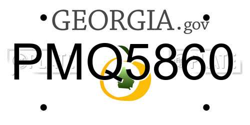 PMQ5860 Georgia License Plate