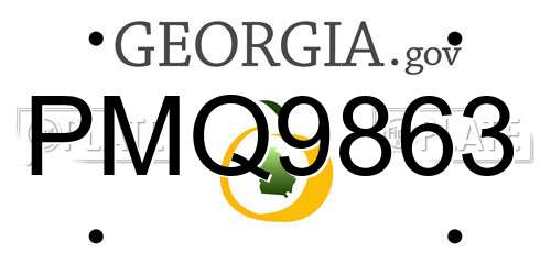 PMQ9863 Georgia License Plate