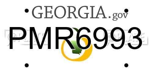 PMR6993 Georgia License Plate