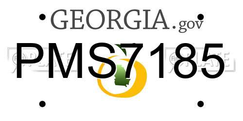 PMS7185 Georgia License Plate