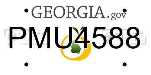 PMU4588 Georgia License Plate