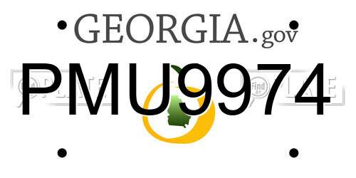 PMU9974 Georgia License Plate