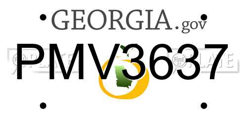PMV3637 Georgia License Plate