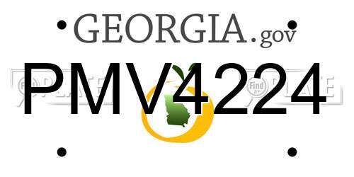 PMV4224 Georgia License Plate