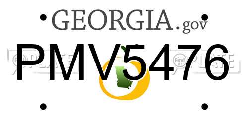 PMV5476 Georgia License Plate