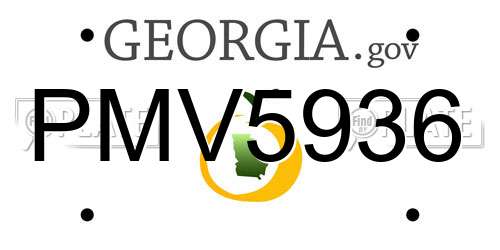 PMV5936 Georgia License Plate