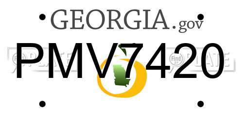 PMV7420 Georgia License Plate