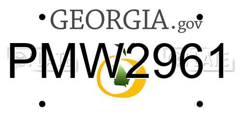 PMW2961 Georgia License Plate