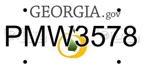 PMW3578 Georgia License Plate