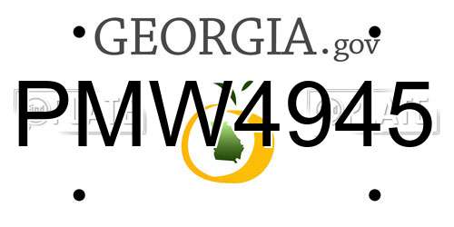 PMW4945 Georgia License Plate